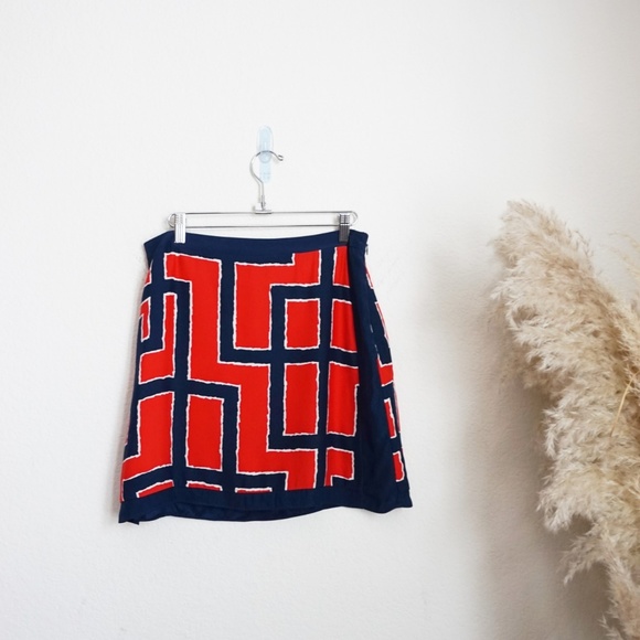 Alice & Trixie Dresses & Skirts - Alice & trixie red blue print silk mini skirt